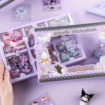 60 Sheets Kuromi Stickers Set for Laptop Water Bottle Travel Case Phone Skateboard - Vinyl Waterproof Kawaii Stickers for Kids Adults Teens Girls (kulomi Sticker)