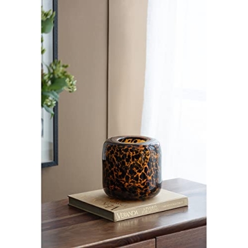 A&B Home Decorative Amber Tortoise Glass Vase