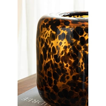 A&B Home Decorative Amber Tortoise Glass Vase