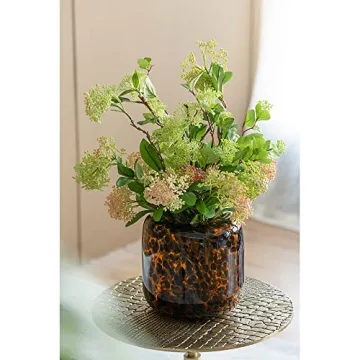 A&B Home Decorative Amber Tortoise Glass Vase