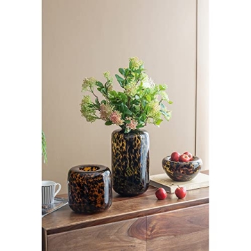 A&B Home Decorative Amber Tortoise Glass Vase