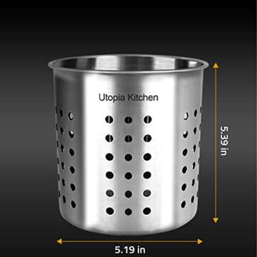 Stainless Steel Cooking Utensil Holder - Modern Kitchen Essential