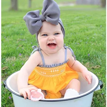 KIDOCHEESE Oversized Bow Headbands for Babies and Girls