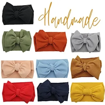 KIDOCHEESE Oversized Bow Headbands for Babies and Girls