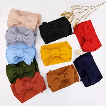 KIDOCHEESE Oversized Bow Headbands for Babies and Girls