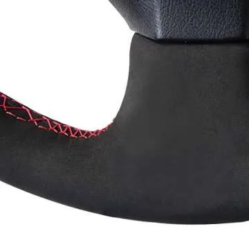 MEWANT Car Steering Wheel Cover Wrap for Honda S2000 Civic Si Acura RSX Type-S 2005 Hand-Stitched Black Suede