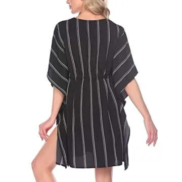ADOME Women's Swim Cover Ups for Beach Swimwear Summer Casual Loose Beach Dress Black