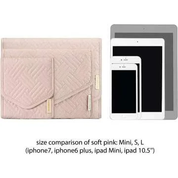 BAGSMART Travel Jewelry Organizer Roll in Soft Pink