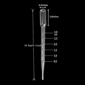 Disposable Plastic Transfer Pipettes，BEBEEPOO 200PCS 3ml Dropping Pipettes Suitable for Essential Oils & Science Laboratory Makeup Tool