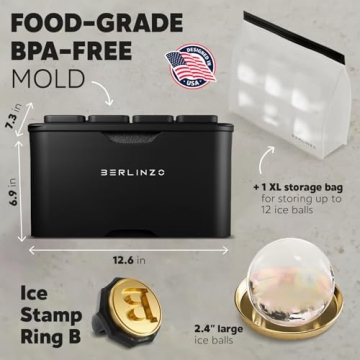Berlinzo Ice Ball Maker - Clear Ice for Cocktails and Whiskey