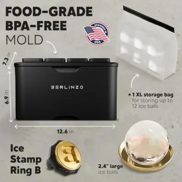 Berlinzo Ice Ball Maker - Clear Ice for Cocktails and Whiskey