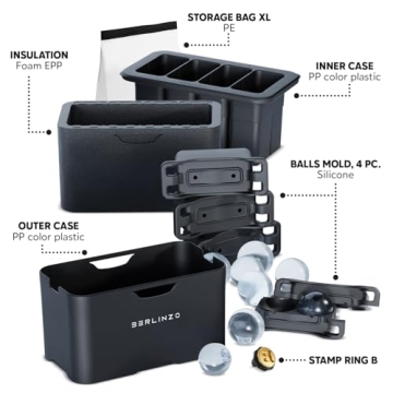 Berlinzo Ice Ball Maker - Clear Ice for Cocktails and Whiskey