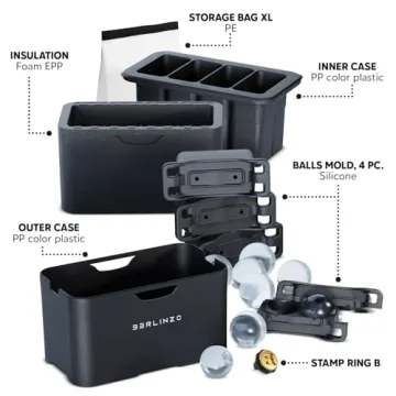 Berlinzo Ice Ball Maker - Clear Ice for Cocktails and Whiskey