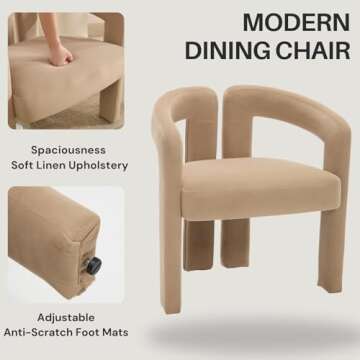 ZH4YOU Modern Barrel Dining Chairs Set of 4, Upholstered Velvet Accent Kitchen Chair Side Chair with...