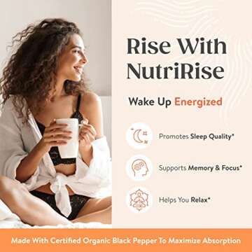NutriRise Organic Ashwagandha Capsules for Stress Relief
