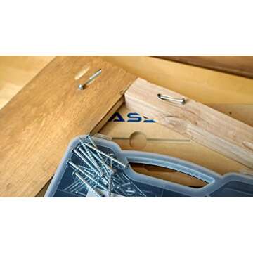 Massca Wood Screws Assortment Kit - Pocket Hole Screws with Plastic Storage Box, 500 Set Screw Assortment Kit Heavy Duty, Fine Thread, Zinc Plated Set Screws for Woodworking, Varying Lengths