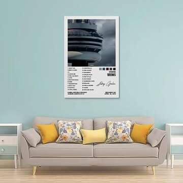 YELLOWV Drake Views Album Cover Canvas Wall Art Poster 16x24inch (40x60cm)