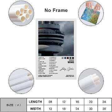 Drake Views Album Cover Canvas Wall Art Poster