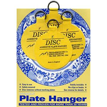 Flatirons Disc Adhesive Medium Plate Hanger Set (4-3 Inch Hangers)