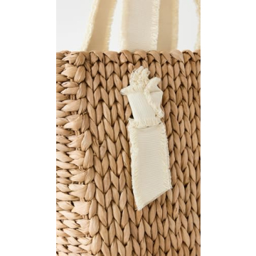PAMELA MUNSON Women's Petite Isla Bahia Bag, Ivory, Tan, One Size