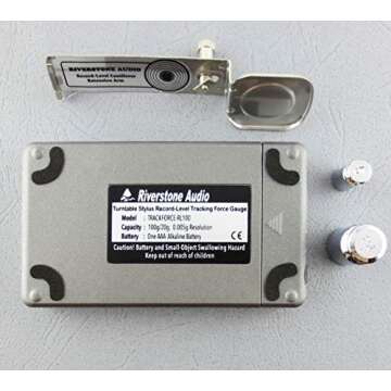 Riverstone Audio Precision Record Level Turntable Stylus Tracking Force Pressure Gauge/Scale 100g, 0.005g Resolution (Graphite)