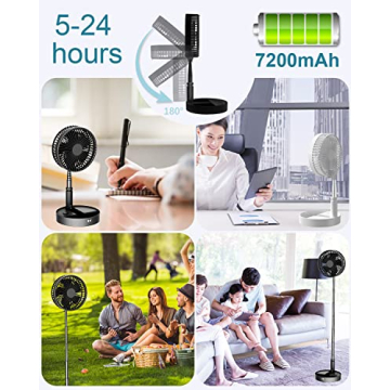 UN UNITEDTIME Adjustable Portable Fan with Remote Control