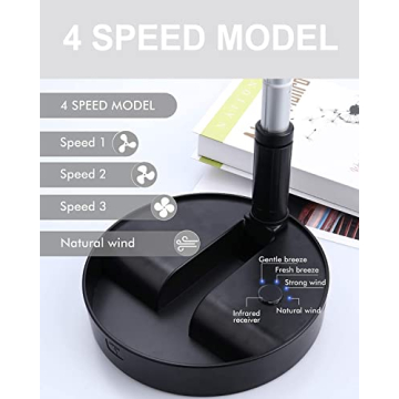 UN UNITEDTIME Adjustable Portable Fan with Remote Control