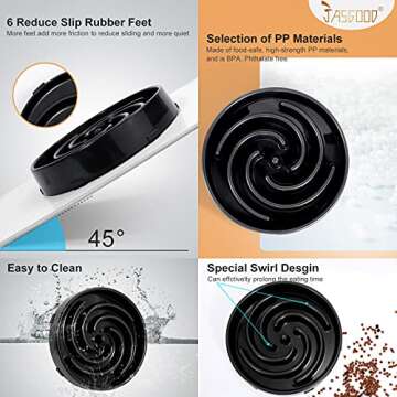 JASGOOD Slow Feeder Dogs Bowl for Large Medium Dogs,Anti-Gulping Pet Slower Food Feeding Bowls Stop Bloat,Preventing Choking Healthy Design Dogs Bowl