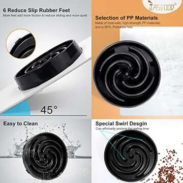 JASGOOD Slow Feeder Dogs Bowl for Large Medium Dogs,Anti-Gulping Pet Slower Food Feeding Bowls Stop Bloat,Preventing Choking Healthy Design Dogs Bowl