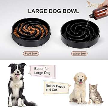 JASGOOD Slow Feeder Dogs Bowl for Large Medium Dogs,Anti-Gulping Pet Slower Food Feeding Bowls Stop Bloat,Preventing Choking Healthy Design Dogs Bowl