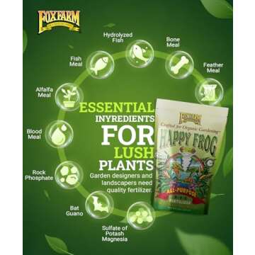 FoxFarm Happy Frog All Purpose Fertilizer - with Active Soil Microbes - Fast Acting Organic Gardenin...