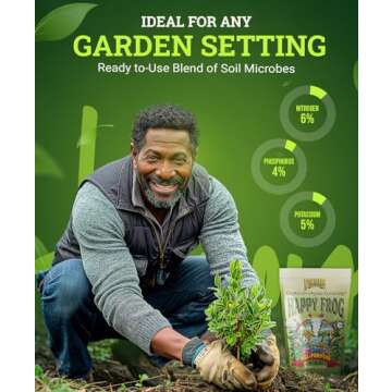 FoxFarm Happy Frog All Purpose Fertilizer - with Active Soil Microbes - Fast Acting Organic Gardening Plant Care - Nutrient Rich Plant Food Outdoor and Indoor – NPK 6-4-5 (4 lb Bag)