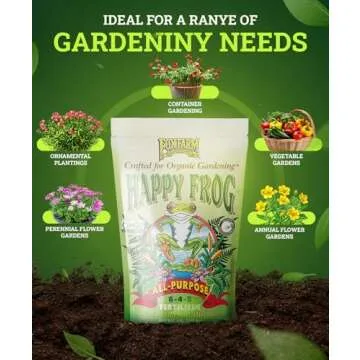 FoxFarm Happy Frog All Purpose Fertilizer - with Active Soil Microbes - Fast Acting Organic Gardening Plant Care - Nutrient Rich Plant Food Outdoor and Indoor – NPK 6-4-5 (4 lb Bag)