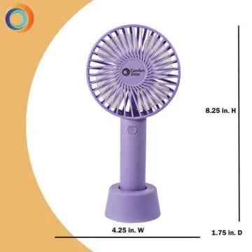 Comfort Zone Handheld Fan - Portable 3 Speed Mini Fan