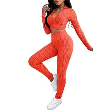 Dgebou Workout 2 Piece Outfits for Women, Sport Long Sleeve Crop Tops and High Waist Bodycon Yoga Shorts Set Tracksuit