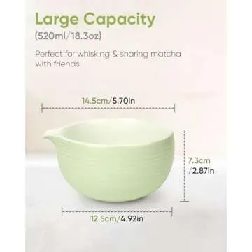 Ceramic Matcha Bowl with Spout for Easy Serving