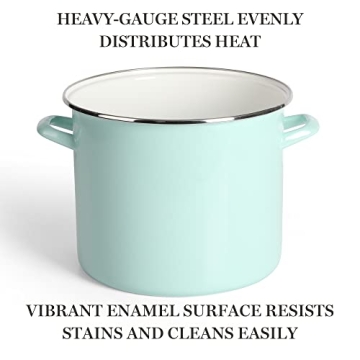 Martha Stewart Thayer 12-Quart Enamel Steel Stock Pot