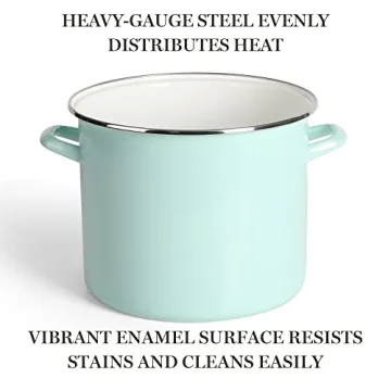 Martha Stewart Thayer 12-Quart Enamel Steel Stock Pot