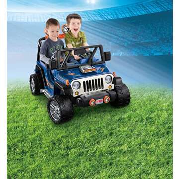 Power Wheels Hot Wheels Jeep Wrangler Ride-On Battery Powered Vehicle with Music Sounds & Storage for Preschool Kids Ages 3+ Years