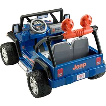 Power Wheels Hot Wheels Jeep Wrangler Ride-On Battery Powered Vehicle with Music Sounds & Storage for Preschool Kids Ages 3+ Years