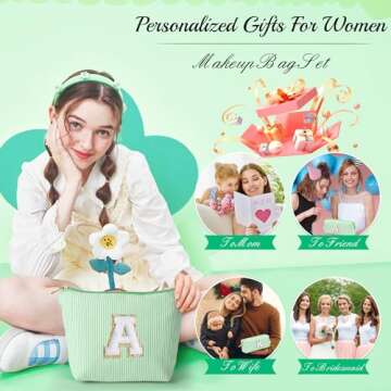 YOOLIFE Personalized Makeup Bag for Women & Teens