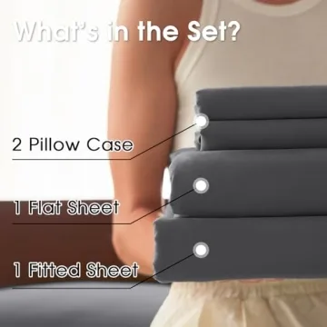 USXIBEI King Size 4 Piece Sheet Set - Soft & Breathable Cooling Bedding