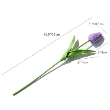Mandy's 20pcs Lilac Flowers Artificial Tulip Silk Fake Flowers 13.5" for New Year Spring Mother's Da...