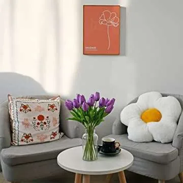 Mandy's 20pcs Lilac Flowers Artificial Tulip Silk Flowers 13.5 Inch