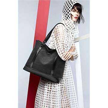 Large Tote Bags for Women 15.6 Inch Laptop Bag Lightweight Canvas Professional Work Briefcase