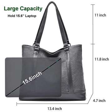 Large Tote Bags for Women 15.6 Inch Laptop Bag Lightweight Canvas Professional Work Briefcase
