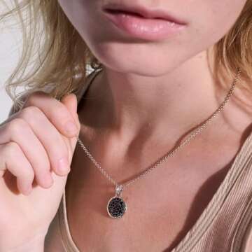 John Hardy Bamboo Pendant Necklace with Black Sapphire (Black Sapphire- 16-18")