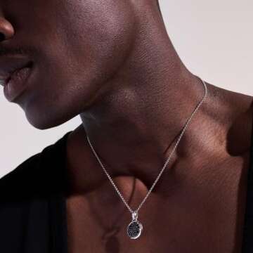 John Hardy Bamboo Pendant Necklace with Black Sapphire (Black Sapphire- 16-18")
