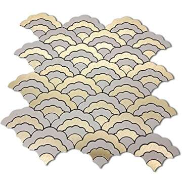 XUANINY Peel and Stick Metal Backsplash Tiles for Home