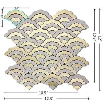XUANINY Peel and Stick Metal Backsplash Tiles for Home